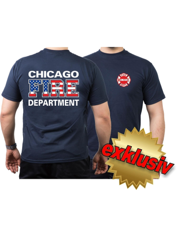 CHICAGO FIRE Dept. Flag-Edition, azul marino T-Shirt
