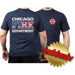 CHICAGO FIRE Dept. Flag-Edition, azul marino T-Shirt