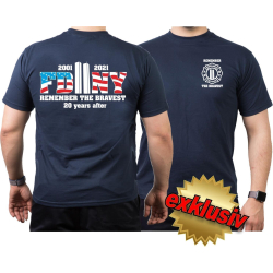 T-shirt blu navy, 2001-2021 REMEMBER THE BRAVEST 20 years