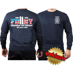 Sweat blu navy, 2001-2021 REMEMBER THE BRAVEST 20 years