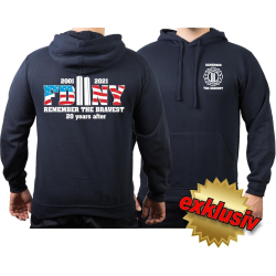 Hoodie navy, 2001-2021 REMEMBER THE BRAVEST 20 years