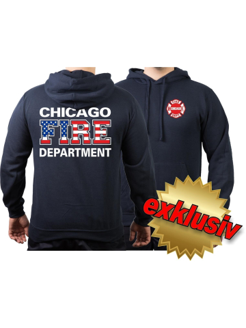 CHICAGO FIRE Dept. Flag-Edition, blu navy Hoodie