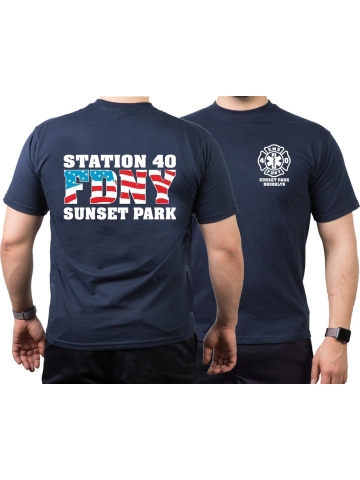 T-Shirt navy, New York City EMS-Station 40 Sunset Park Brooklyn