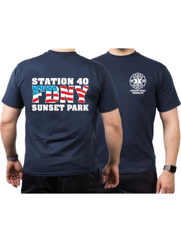 T-Shirt navy, New York City EMS-Station 40 Sunset Park Brooklyn XXL