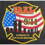 Hoodie black, "9/11 - In Memory of Our Fallen Brothers" 4farbig