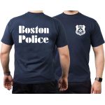 T-Shirt blu scuro, Boston Police, 1854 PRIMO NELLA NAZIONE