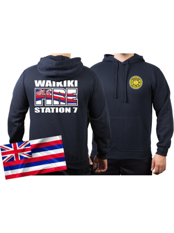 Hoodie navy, WAIKIKI FIRE - Station 7, Honolulu.(Hawaii)