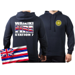 Hoodie navy, WAIKIKI FIRE - Station 7, Honolulu.(Hawaii)