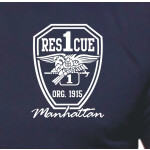 T-Shirt navy, Rescue1 Manhattan - Eagle, white S
