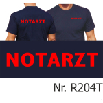 T-Shirt navy, emergency doctor, font white