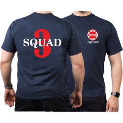 CHICAGO FIRE Dept. Squad 3, red, standard emblem, navy...