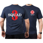 CHICAGO FIRE Dept. Squad 3, red, standard emblem, navy T-Shirt