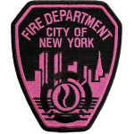 Patch Fire Dept.City of New York - pink edition - 11,5 x 10 cm (100 % bestickt)