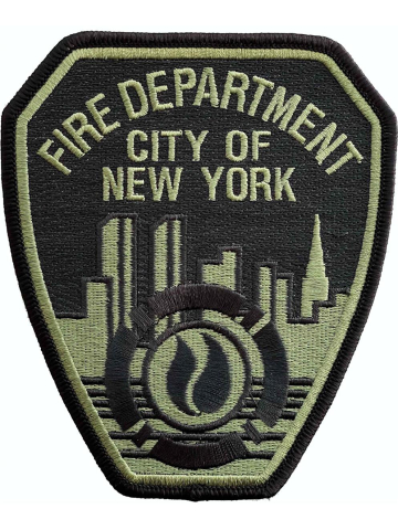 Abzeichen: Fire Dept.City of New York - olive edition - 11,5 x 10 cm (100 % bestickt)