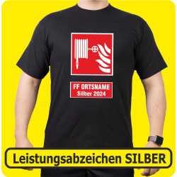 T-Shirt schwarz, Leistungsabzeichen SILBER (Schild) (Nr. 19)