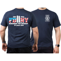 T-Shirt navy, 2001-2022 REMEMBER THE BRAVEST 21 years 