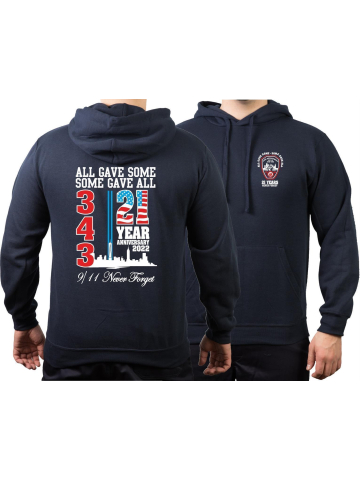 Hoodie navy, 9/11 WTC 21 YEARS - NEVER FORGET