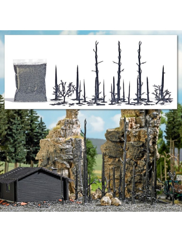 Zubehör 1:87 Abgebrannter Wald  (Bausatz)
