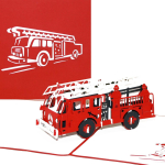 Pop-Up Faltkarte Feuerwehr, 15x15 cm mit Umschlag