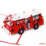 Pop-Up Faltkarte Feuerwehr, 15x15 cm mit Umschlag