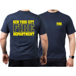 T-Shirt navy, New York City Fire Department in yellow