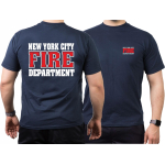 T-Shirt navy, New York City Fire Department bicolor white/red