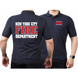 Polo navy, New York City Fire Department bicolor white/red