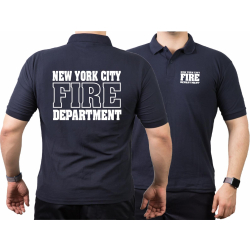 Polo azul marino, New York City Fire Dept. (Outline) -...