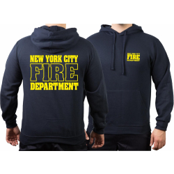 Hoodie navy, New York City Fire Department yellow