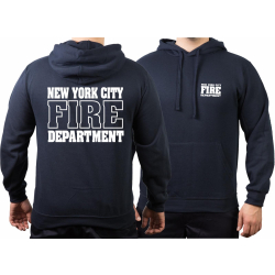 Hoodie navy, Fire Dept. New York City with farbigem...