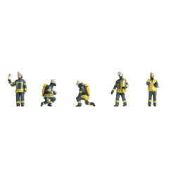 Zubehör 1:87 Fünf Feuerwehrleute HuPF4 blau (Set1)