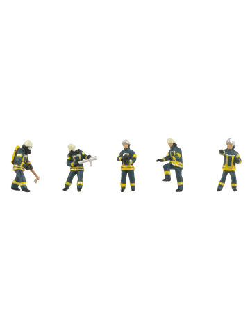 Zubehör 1:87 Fünf Feuerwehrleute HuPF4 blau (Set 2)