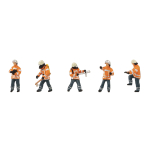 Zubehör 1:87 Fünf Feuerwehrleute orange/blau (NDS) (Set 4)