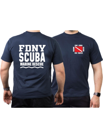 T-Shirt blu navy, New York City SCUBA MARINE RESCUE