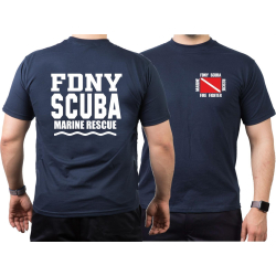 T-Shirt blu navy, New York City SCUBA MARINE RESCUE