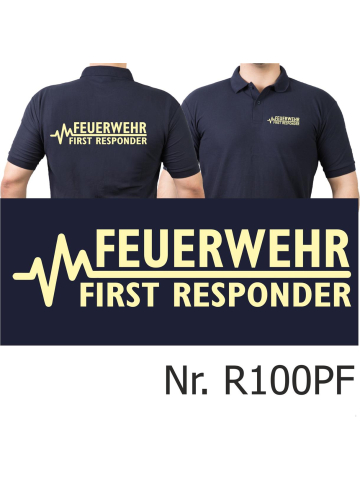 Polo azul marino, FEUERWEHR - FIRST RESPONDER