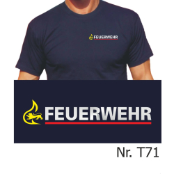 T-Shirt navy Feuerwehr BaWü Stauferlöwe nur auf...
