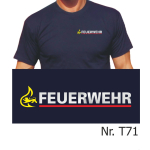 T-Shirt navy Feuerwehr BaWü Stauferlöwe nur auf der Vorderseite