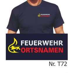 T-Shirt navy Feuerwehr BaWü Stauferlöwe nur auf...