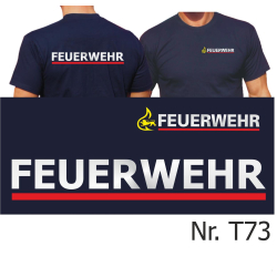 T-Shirt navy Feuerwehr BaWü Stauferlöwe, RS:...