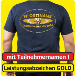 T-Shirt Leistungsabzeichen GOLD BaWü (Namen rund)...