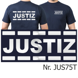 T-Shirt navy, JUSTIZ im Polizeidesign in...