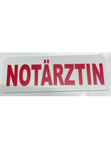 Klemmschild "docteur urgentiste" blanc/rouge für Sonnenblende
