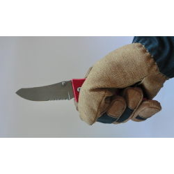 Rettungsmesser rot, mit Körner, Gurtschneider, Öse, Gürtelclip, Klingenlänge: 8 cm, Gesamt: 20,7 cm