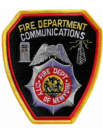 Abzeichen: Fire Dept.Communications of New York City 11,5 x 10 cm (100 % bestickt)