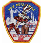 Abzeichen: Fire Dept. City of New York - EXPLOSIVES UNIT, 11,5 x 10,5 cm (100 % bestickt)
