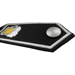 FEUER1 Dienstgrad-Schulterklappen-Paar mit Knöpfen: Chefzapfer (silber/silber)