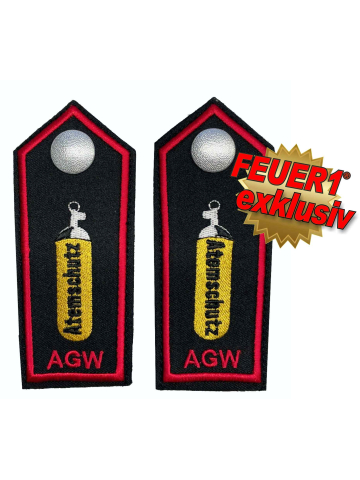 FEUER1 Dienstgrad-Schulterklappen-Paar mit Knöpfen: Atemschutzgerätewart (AGW)
