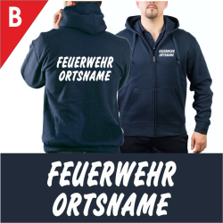 Hooded jacket navy, font "B" with own lettering