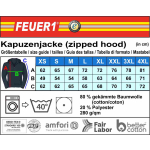 Kapuzenjacke (zipped hood) navy, Schrift "B" mit Ortsname